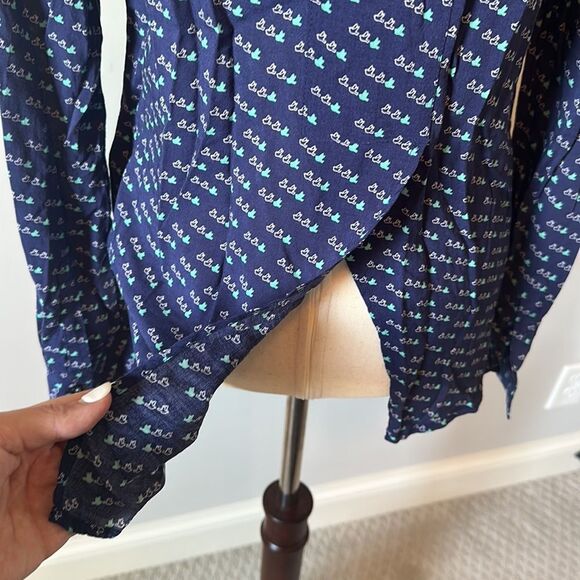 Maeve sz 2 bird print button front long sleeved blouse - Picture 6 of 8